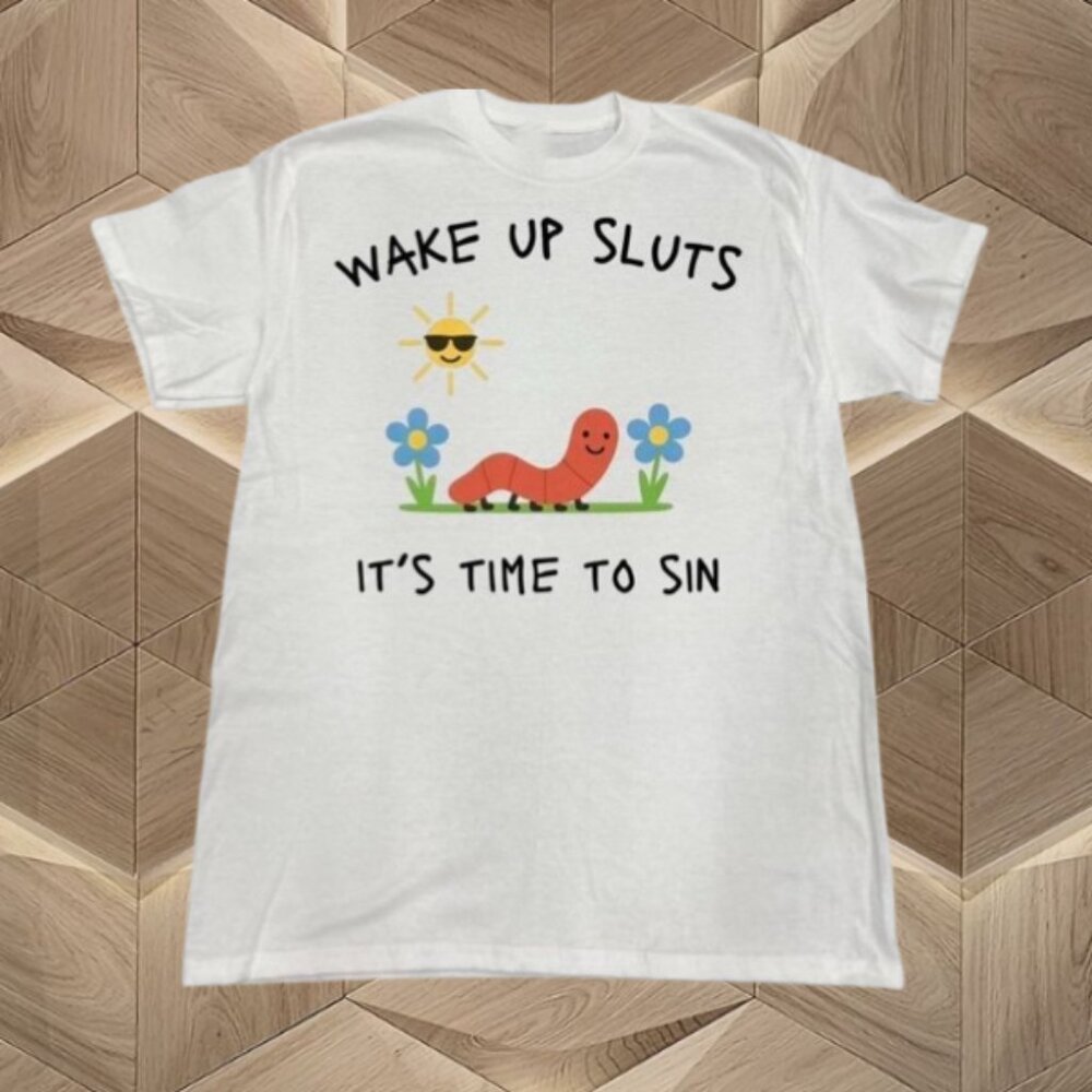 Cursed Animal “Wake Up Sluts It’s Time to Sin” Funny Unhinged Meme Viral Graphic
